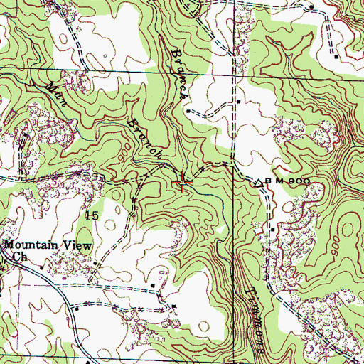 Topographic Map of Tom Man Branch, AL