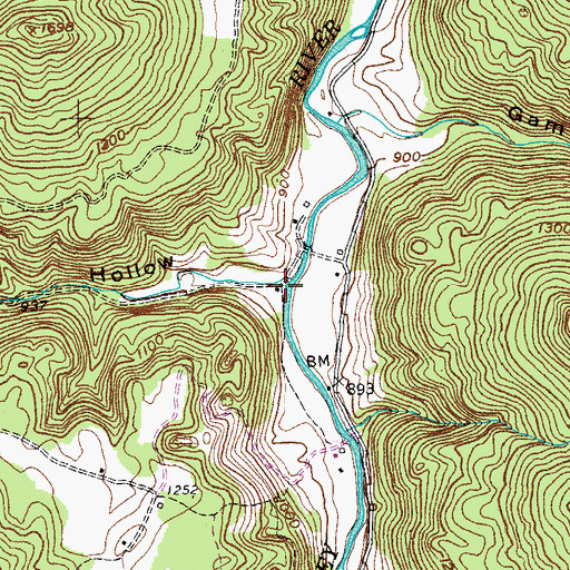 Topographic Map of Center Hollow, TN