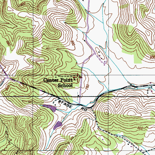 Topographic Map of Center Point School, TN