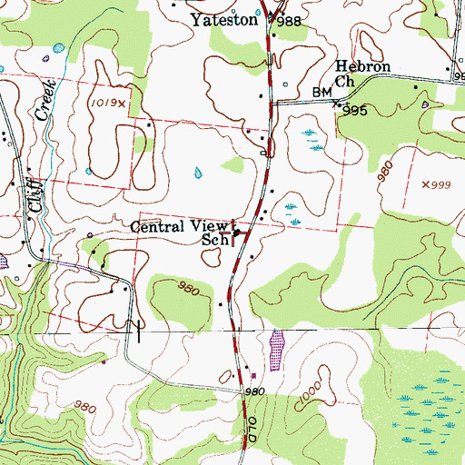 Topographic Map of Central View School, TN