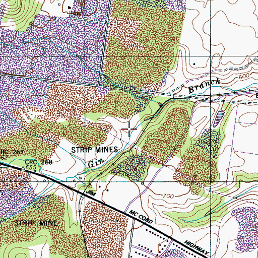 Topographic Map of Century, TN