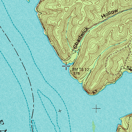 Topographic Map of Chadwick Hollow, TN