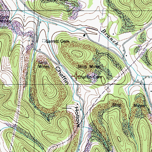 Topographic Map of Chaffin Cemetery, TN
