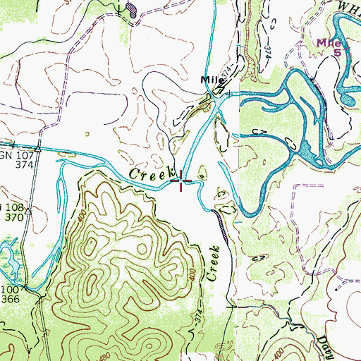 Topographic Map of Chalk Creek, TN