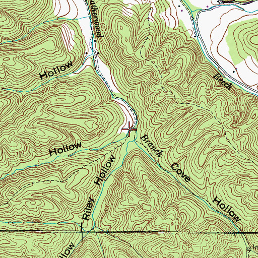Topographic Map of Chalk Hollow, TN