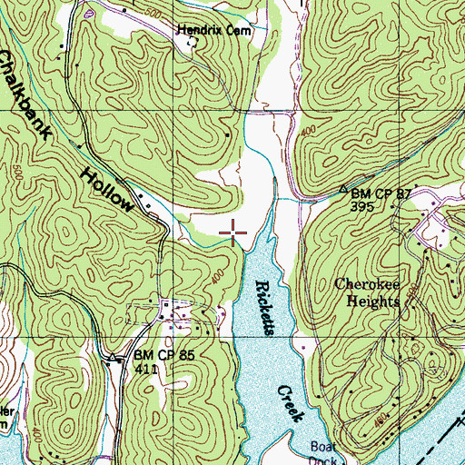 Topographic Map of Chalkbank Hollow, TN