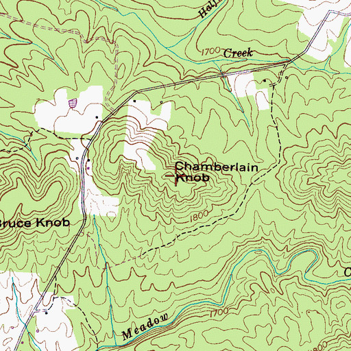 Topographic Map of Chamberlain Knob, TN