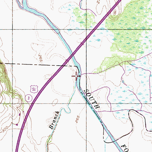 Topographic Map of Chambers Branch, TN