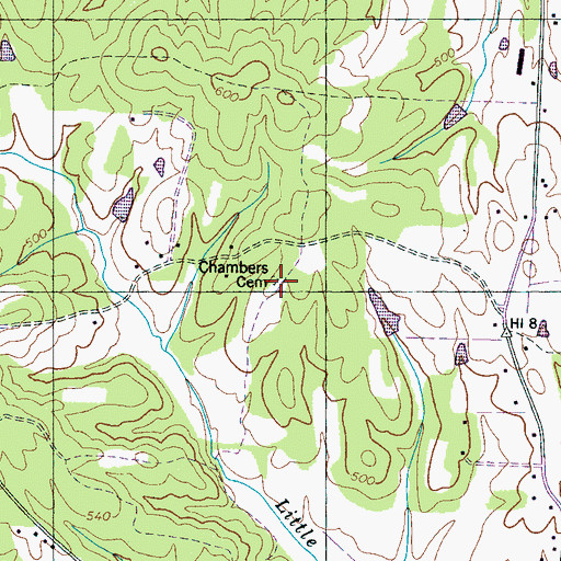 Topographic Map of Chambers Cemetery, TN