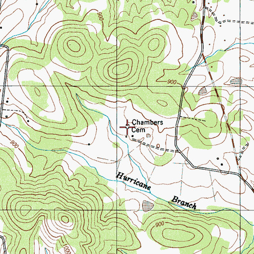 Topographic Map of Chambers Cemetery, TN