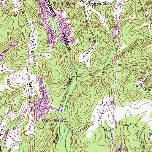 Topographic Map of Chambers Hollow, TN