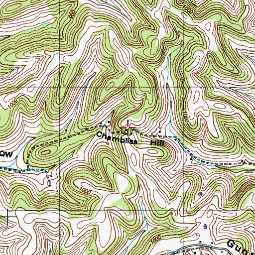 Topographic Map of Chambliss Hill, TN