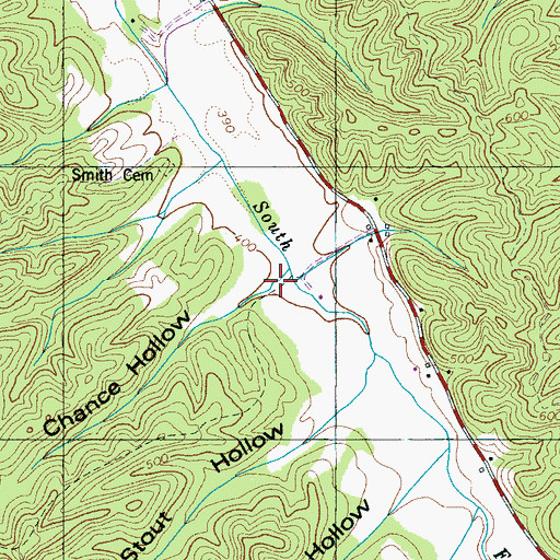 Topographic Map of Chance Hollow, TN