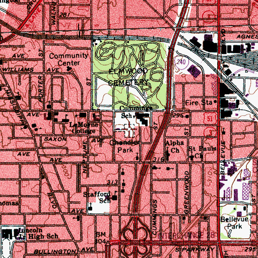 Topographic Map of Chandler Park, TN