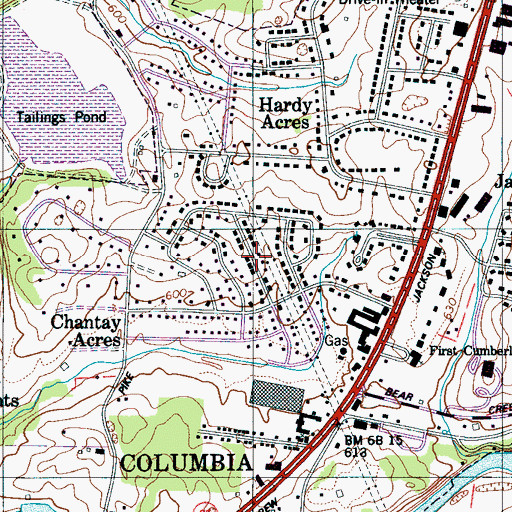 Topographic Map of Chantay Acres, TN