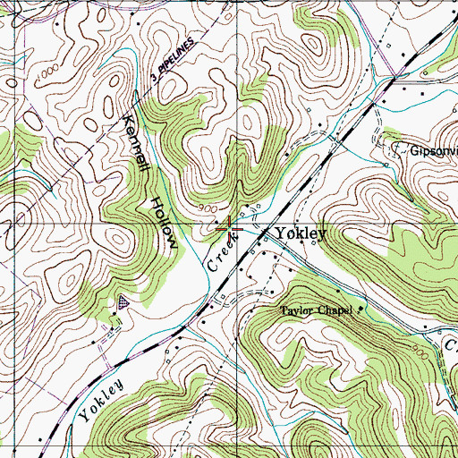 Topographic Map of Chapel Branch, TN