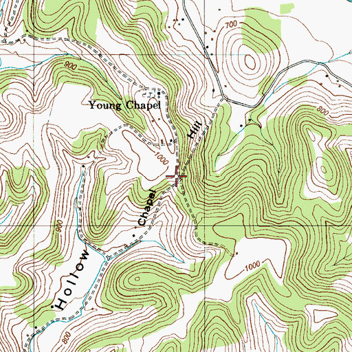 Topographic Map of Chapel Hill, TN
