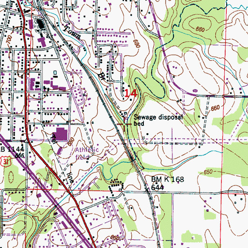 Topographic Map of Town Branch, AL