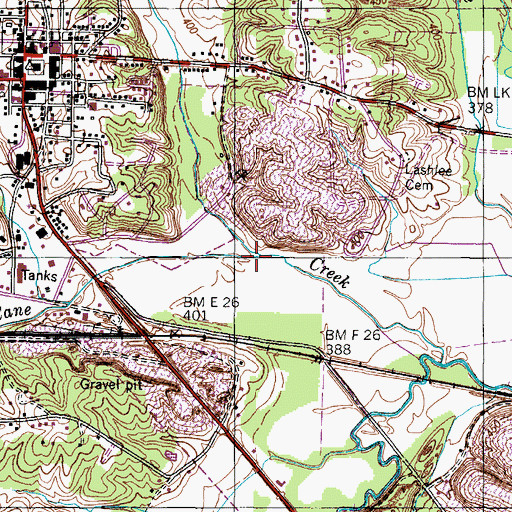 Topographic Map of Charlie Creek, TN