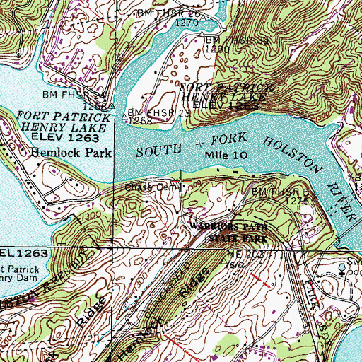 Topographic Map of Chase Cemetery, TN