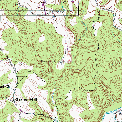 Topographic Map of Cheairs Cemetery, TN