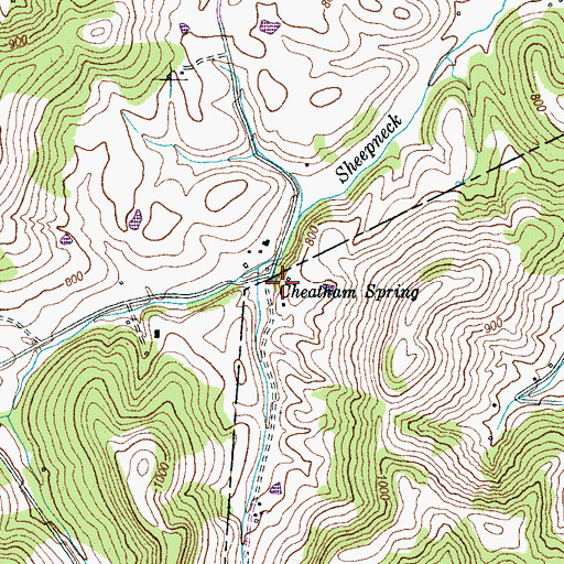 Topographic Map of Cheatham Spring, TN