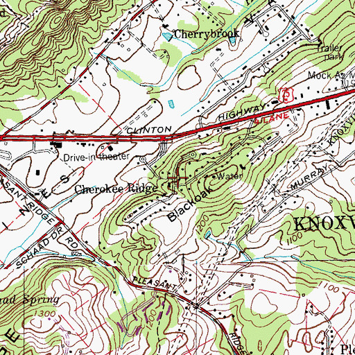 Topographic Map of Cherokee Ridge, TN