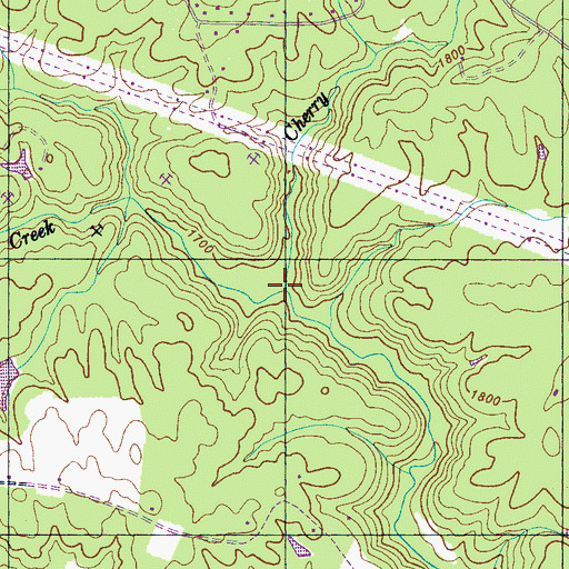Topographic Map of Cherry Branch, TN