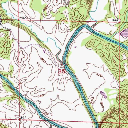 Topographic Map of Town Creek, AL