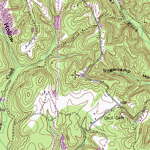 Topographic Map of Cherry Fork School, TN