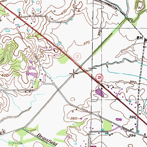 Topographic Map of Chestnut Branch, TN