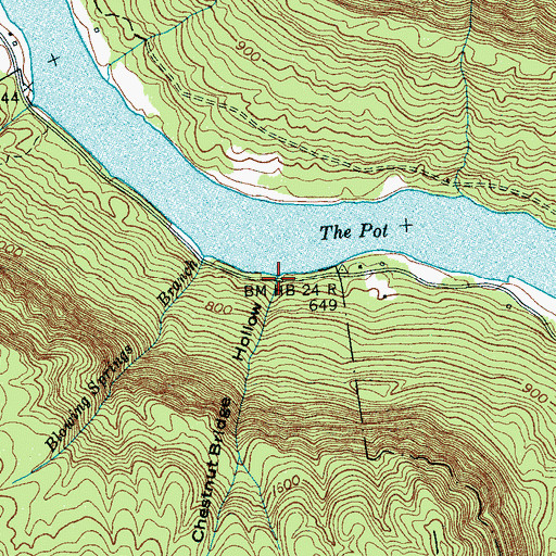 Topographic Map of Chestnut Bridge Hollow, TN