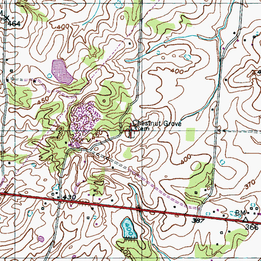 Topographic Map of Chestnut Grove Cemetery, TN
