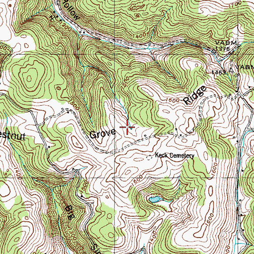 Topographic Map of Chestnut Grove Ridge, TN