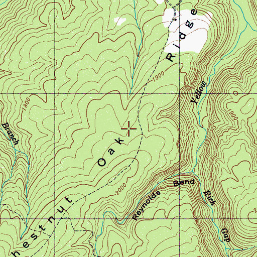 Topographic Map of Chestnut Oak Ridge, TN