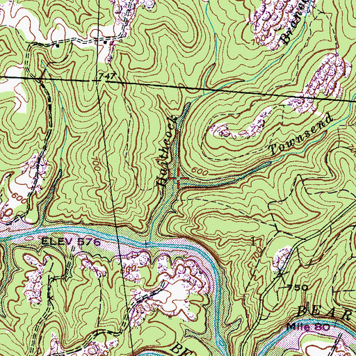 Topographic Map of Townsend Branch, AL