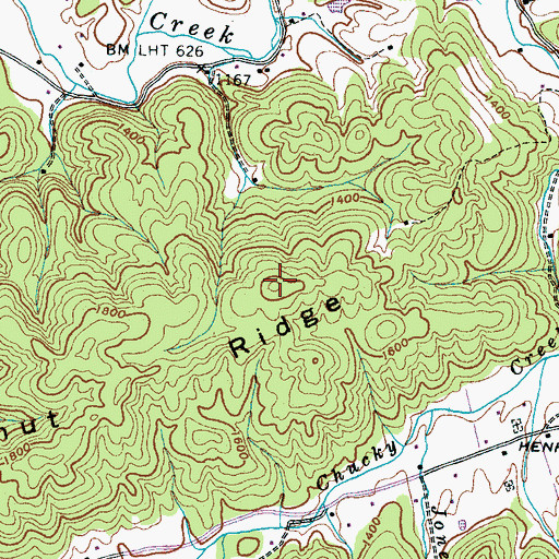 Topographic Map of Chestnut Ridge, TN