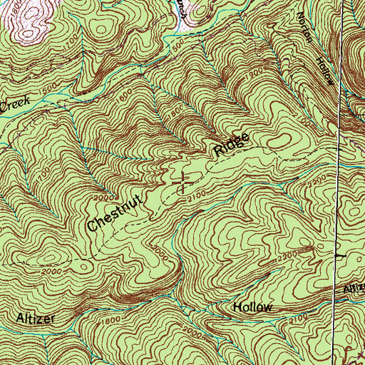 Topographic Map of Chestnut Ridge, TN