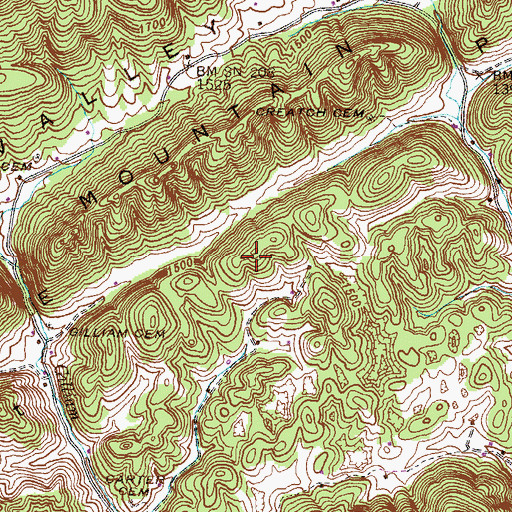 Topographic Map of Chestnut Ridge, TN