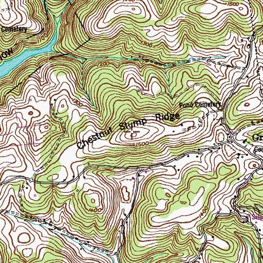 Topographic Map of Chestnut Stump Ridge, TN