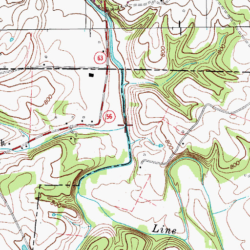 Topographic Map of Chicken Branch, TN