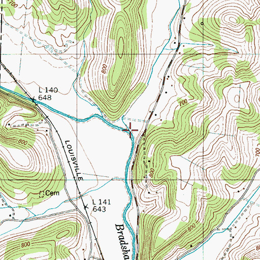 Topographic Map of Chicken Creek, TN
