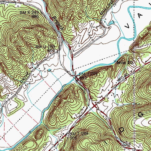 Topographic Map of Childress Branch, TN