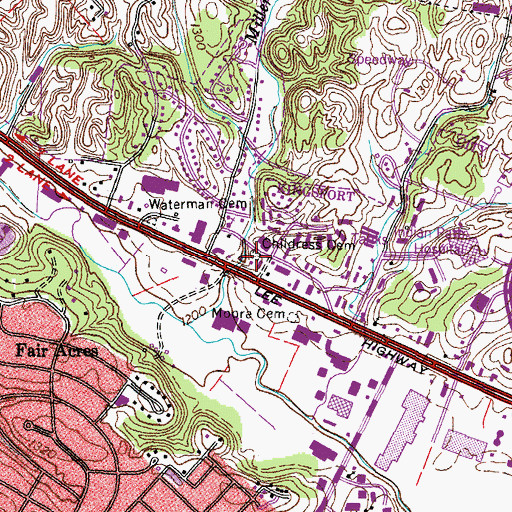 Topographic Map of Childress Cemetery, TN
