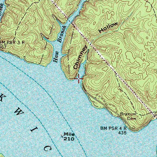 Topographic Map of Chimney Hollow, TN