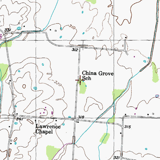 Topographic Map of China Grove School, TN
