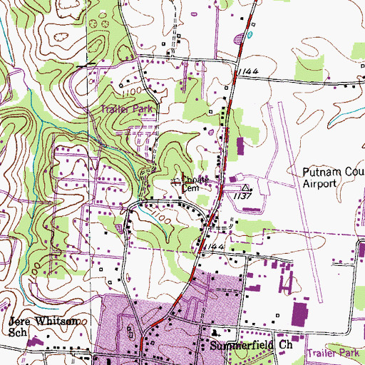 Topographic Map of Choate Cemetery, TN