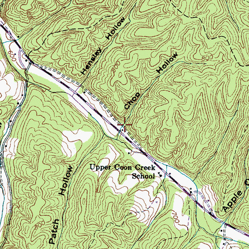 Topographic Map of Chop Hollow, TN