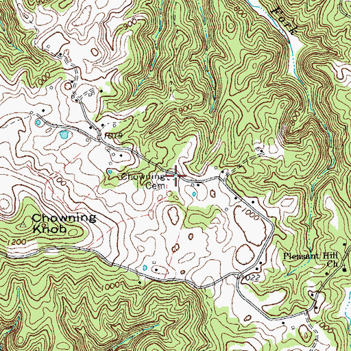 Topographic Map of Chowning Cemetery, TN