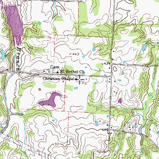 Topographic Map of Christian Chapel, TN